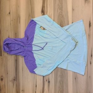 Lululemon Quarter Zip Running Jacket with Hood and Ponytail Hole! Size 6-8